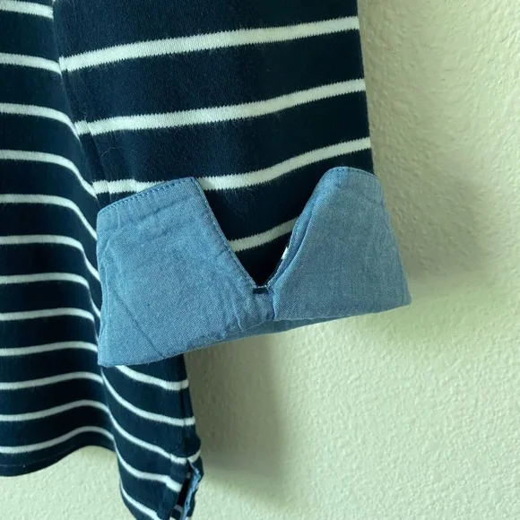 Nautica Women’s Navy & White Striped 3/4 Sleeve Nautical Shirt Size Medium - Picture 15 of 16